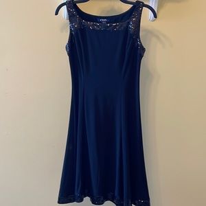 Black fit-and-flare Chaps dress